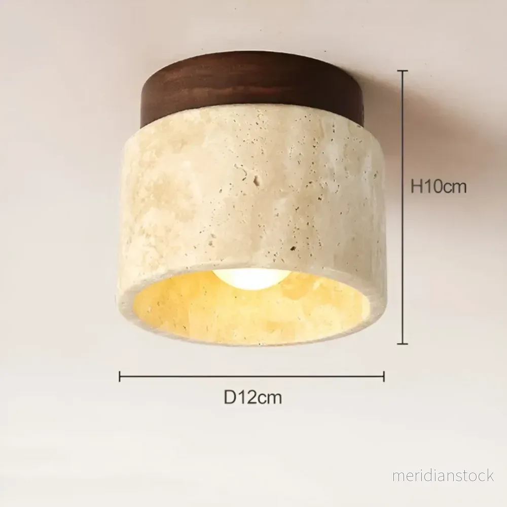 Wabi Sabi taklampa i gul marmor, japansk stil - TranquilStone - Bild 3