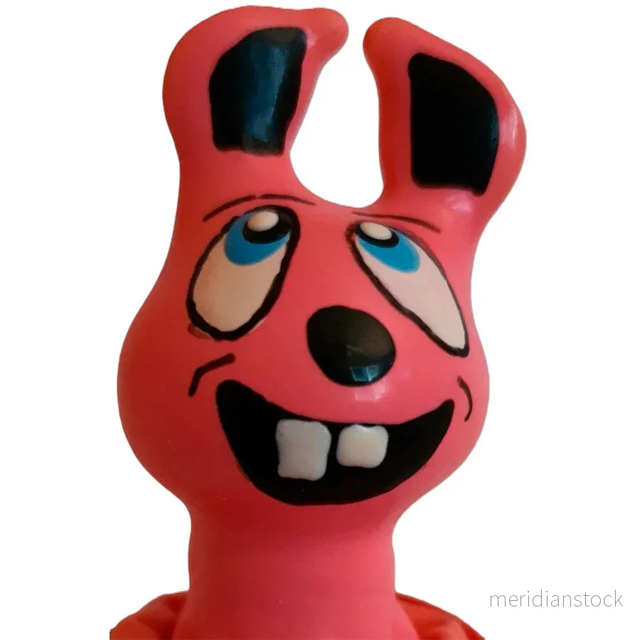 CONDOMERIE - HANDPAINTED NOVELTY CONDOMS LAUGHING PINK HARE