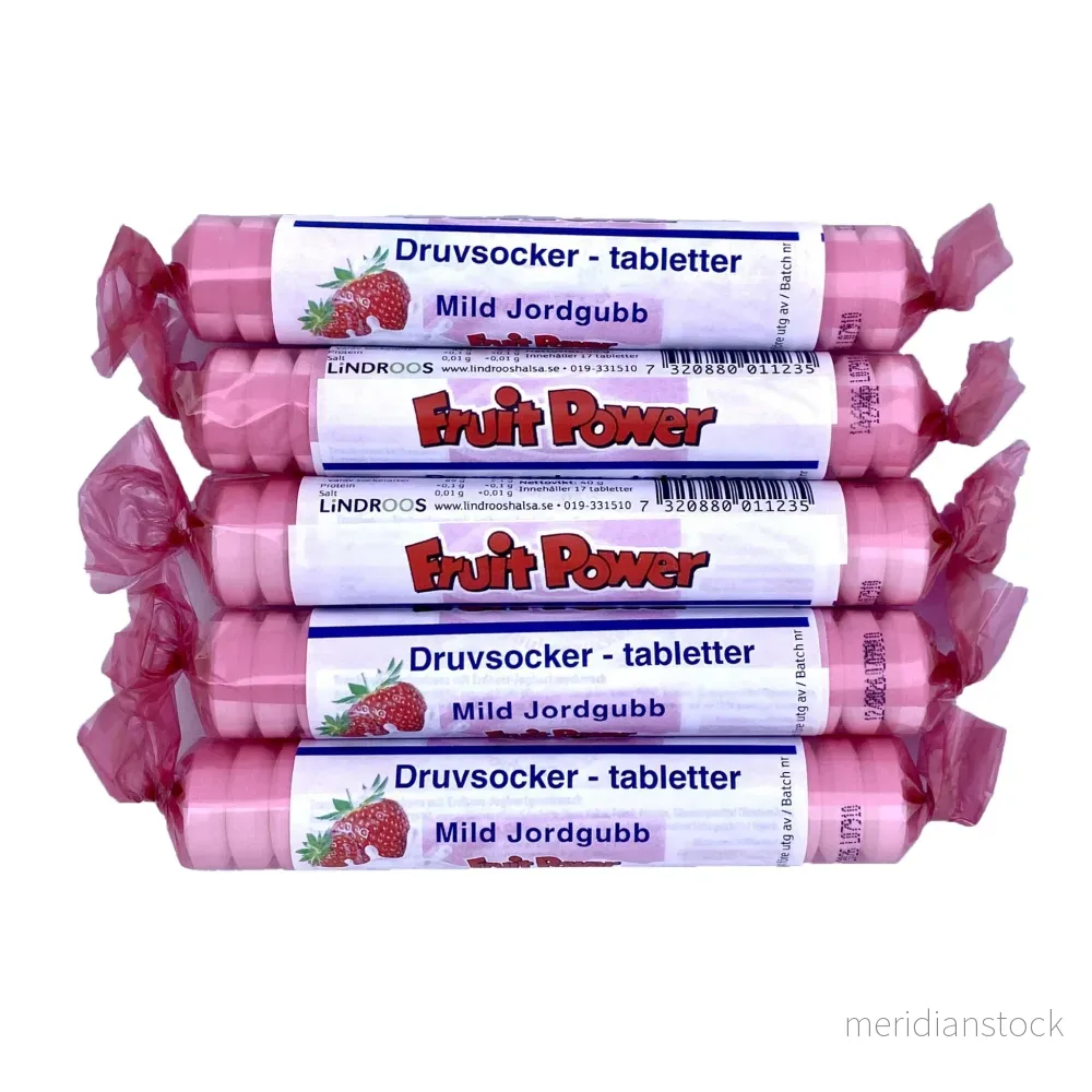 Druvsocker FruitPower Mild jordgubb 5-pack Druvsocker FruitPower Mild jordgubb 5-pack
