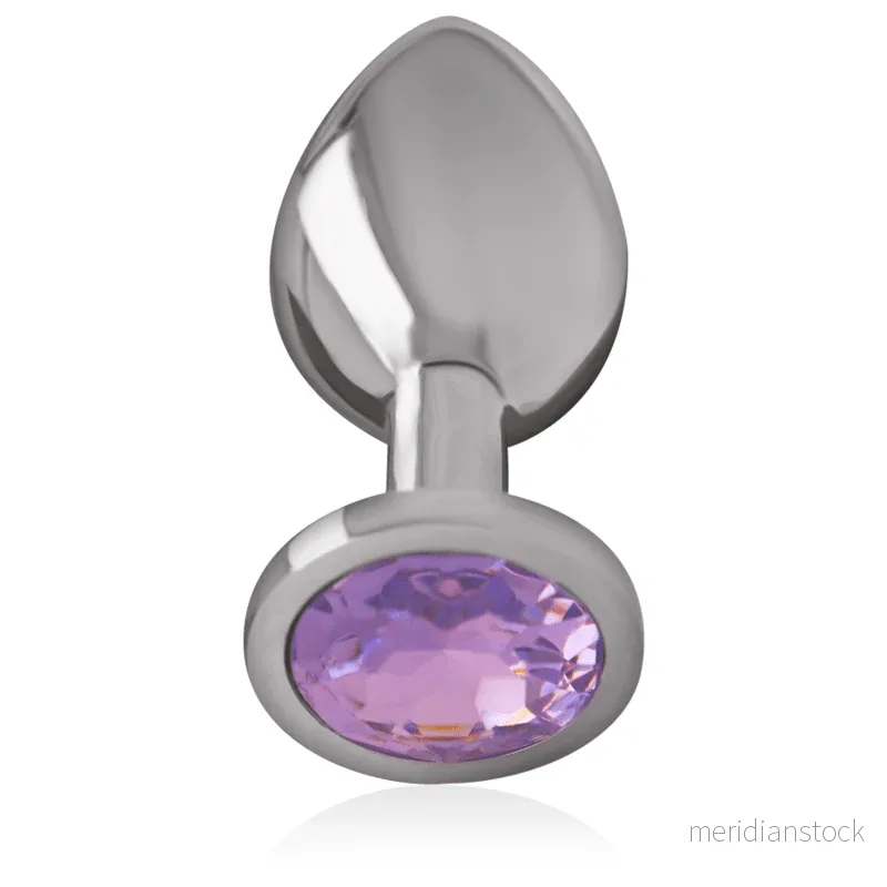 INTENSE - ALUMINUM METAL ANAL PLUG WITH VIOLET CRYSTAL SIZE M - Bild 3