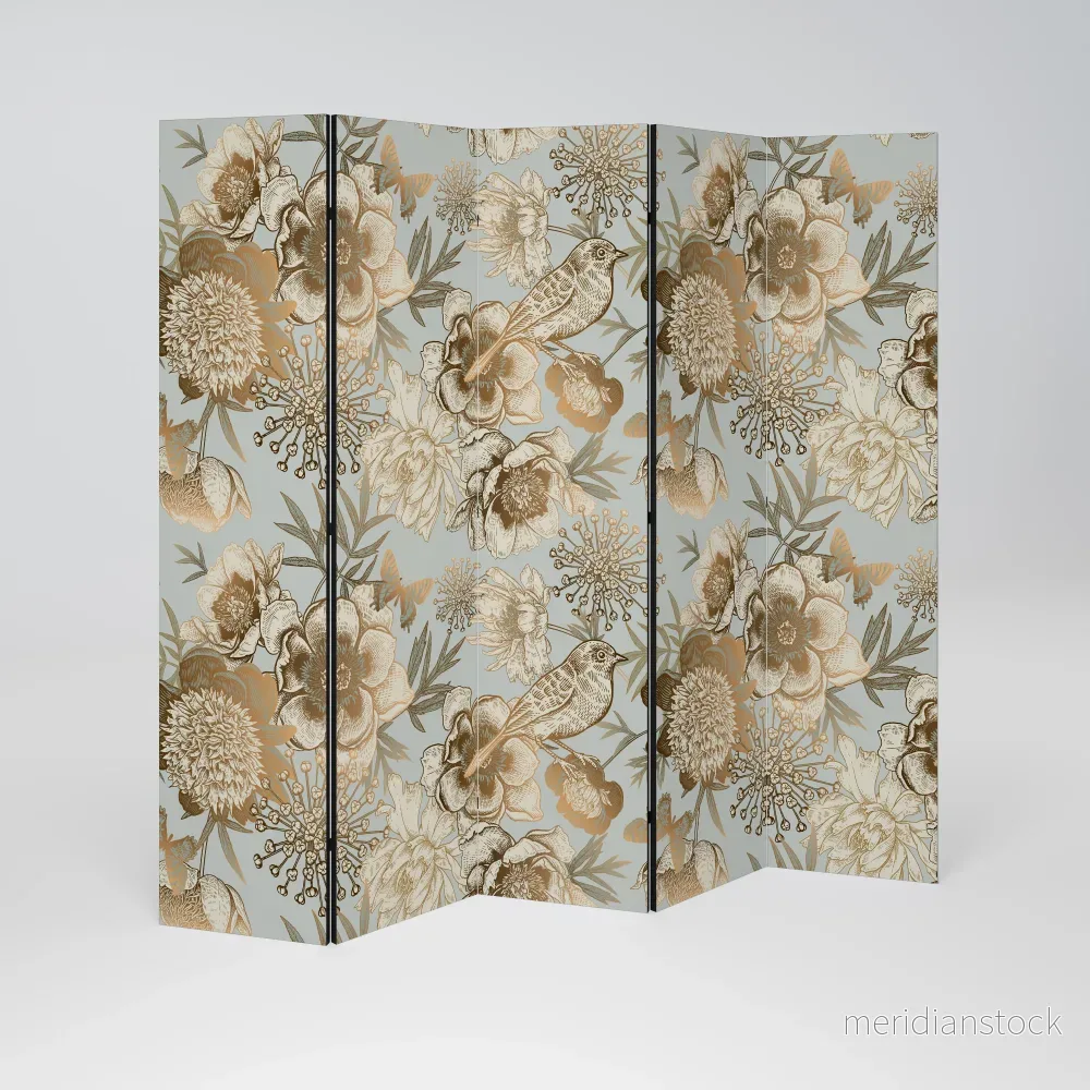 SUCCULENT WHIMSY Dekorativ rumsavdelare – 5 paneler