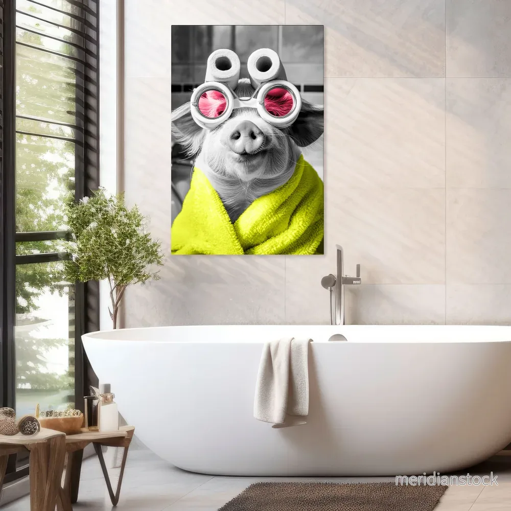 MORNING PIGLET Vertical Canvas Print