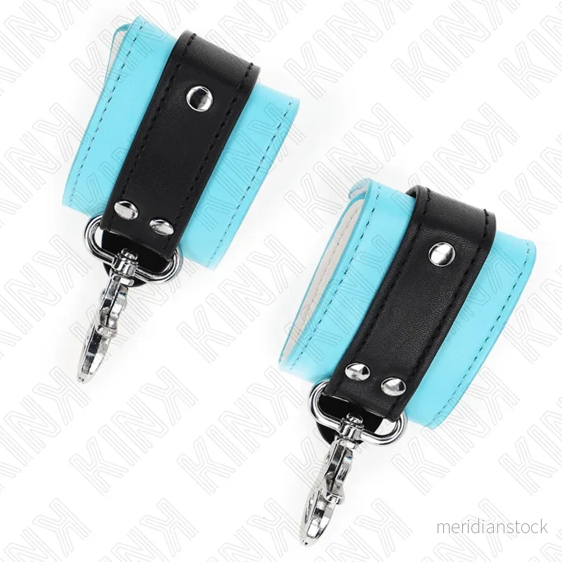 KINK - PREMIUM LOCKABLE WRIST RESTRAINTS BLACK / BLUE ADJUSTABLE 21-28 CM X 5.5 CM - Bild 3