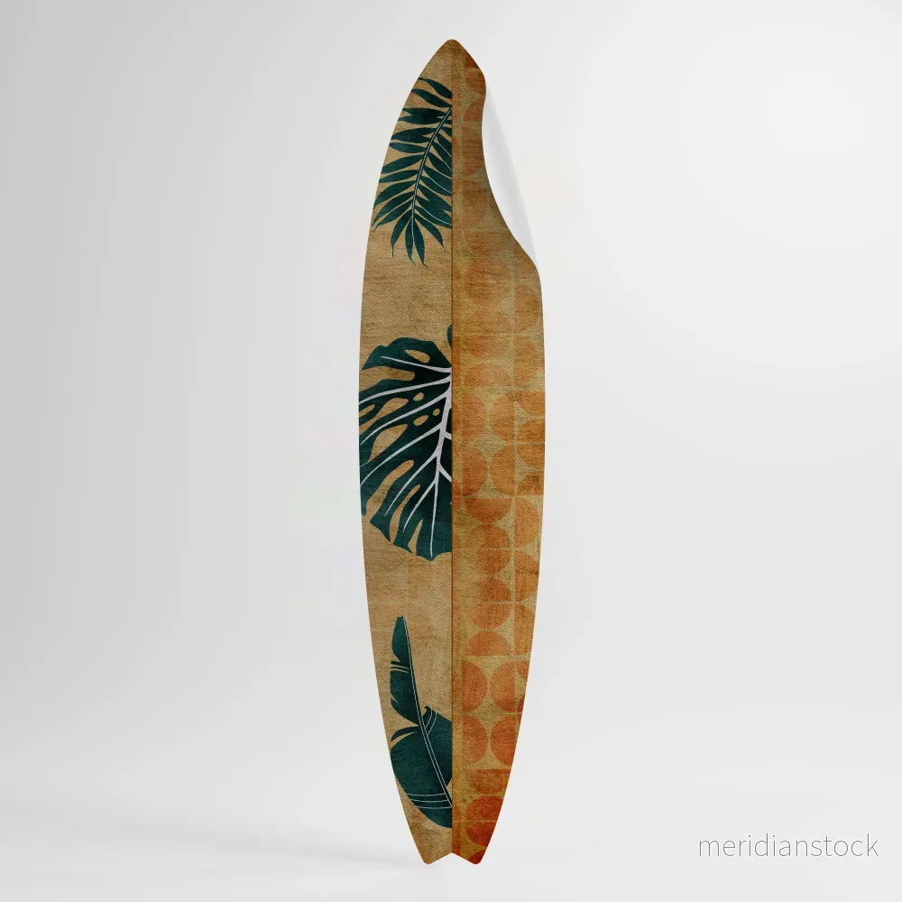PALM LEAF SURFBOARD Väggdekal surfbräda PALM LEAF SURFBOARD Väggdekal surfbräda