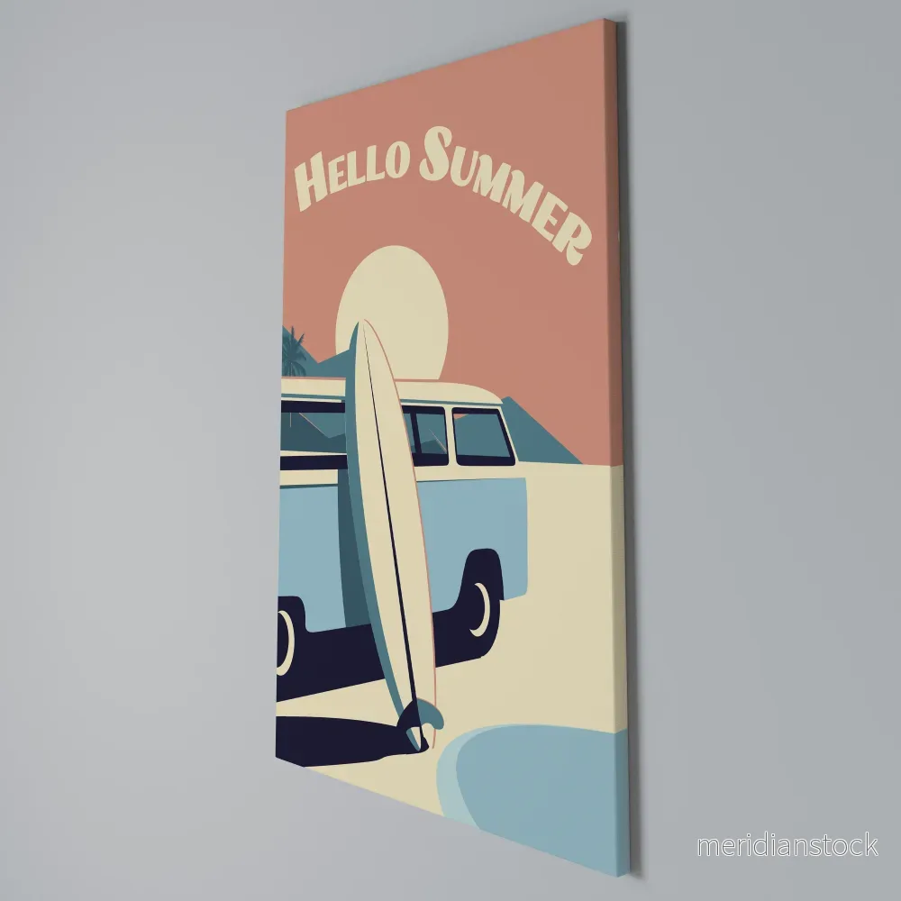 HELLO SUMMER Vertical Canvas Print - Bild 3