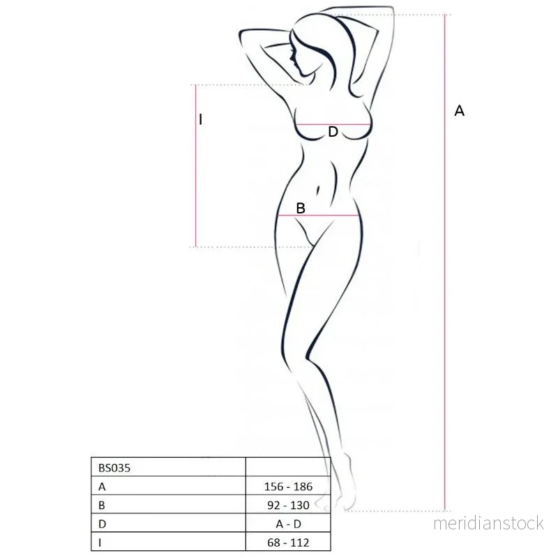 PASSION - WOMAN BS035 WHITE BODYSTOCKING ONE SIZE - Bild 3
