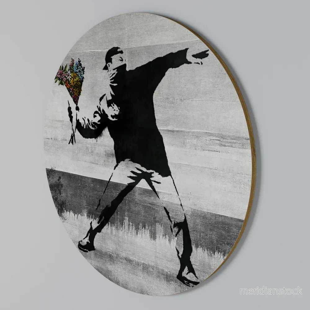 FLOWER BOMBER (BANKSY) Rund väggdekor