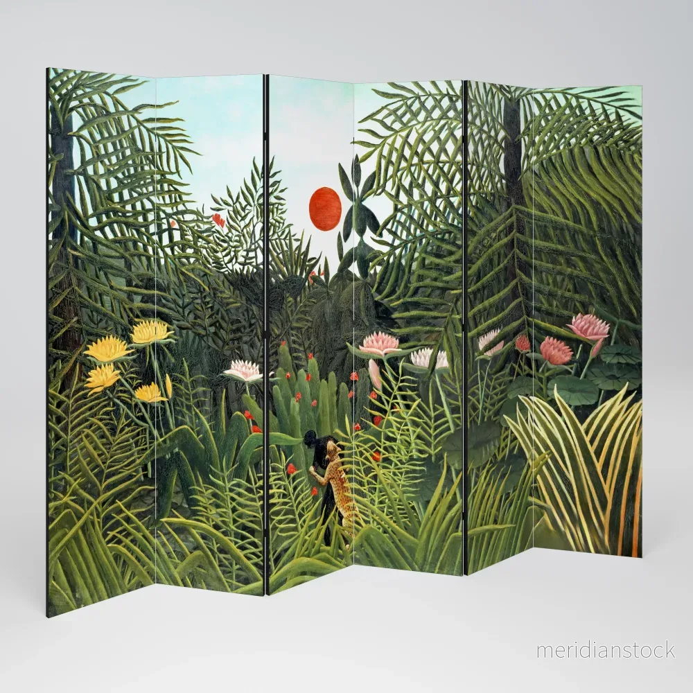 VIRGIN FOREST WITH SUNSET Rumsavdelare 6 paneler