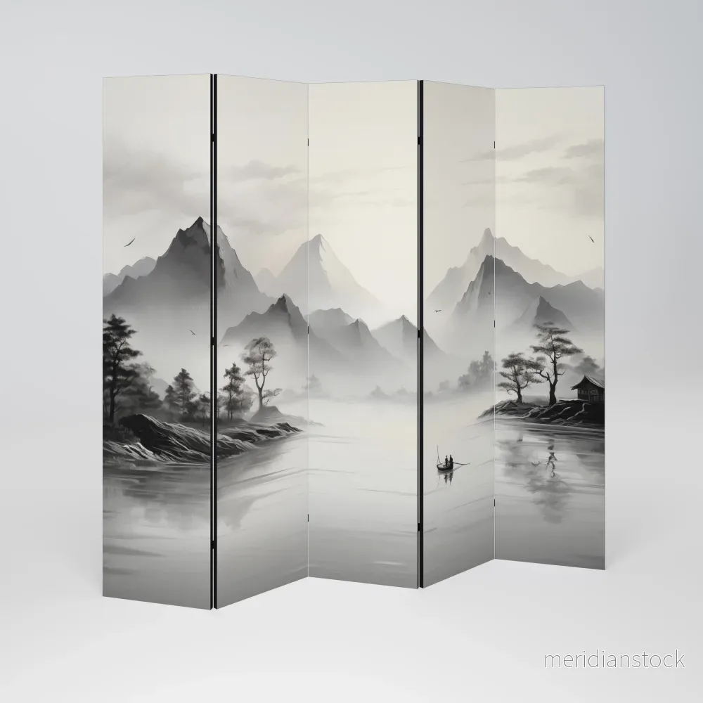 ASIAN VENTURE Dekorativ rumsavdelare – 5 paneler