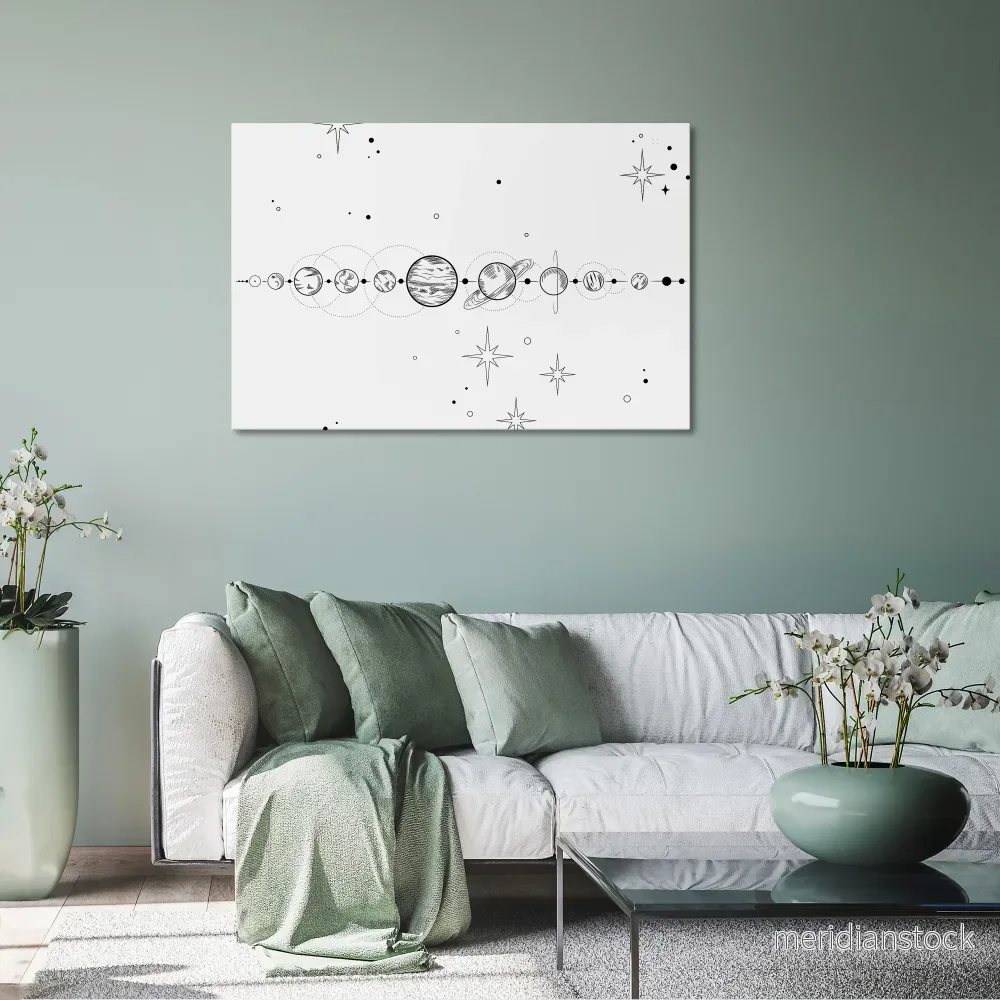 GALAXY OUTLINE Horizontal Canvas Print