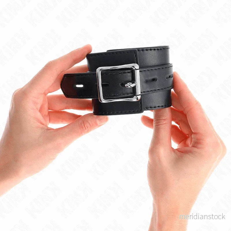KINK - WRIST RESTRAINTS BLACK WITH BLACK BELT ADJUSTABLE 17-28 CM X 6 CM - Bild 3