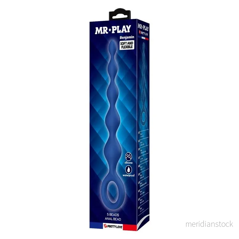 MR PLAY - BLUE SILICONE ANAL BEADS & ANAL PLUG 20.4 CM - Bild 3