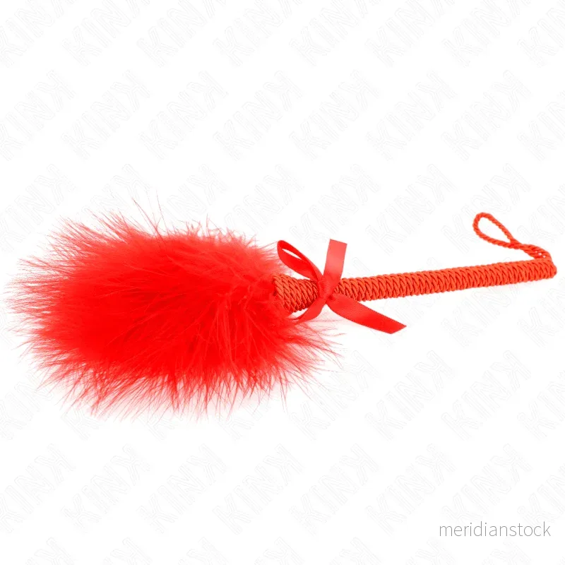 KINK - NYLON ROPE WAND WITH TICKLE FEATHERS AND RED BOW 25 CM - Bild 3