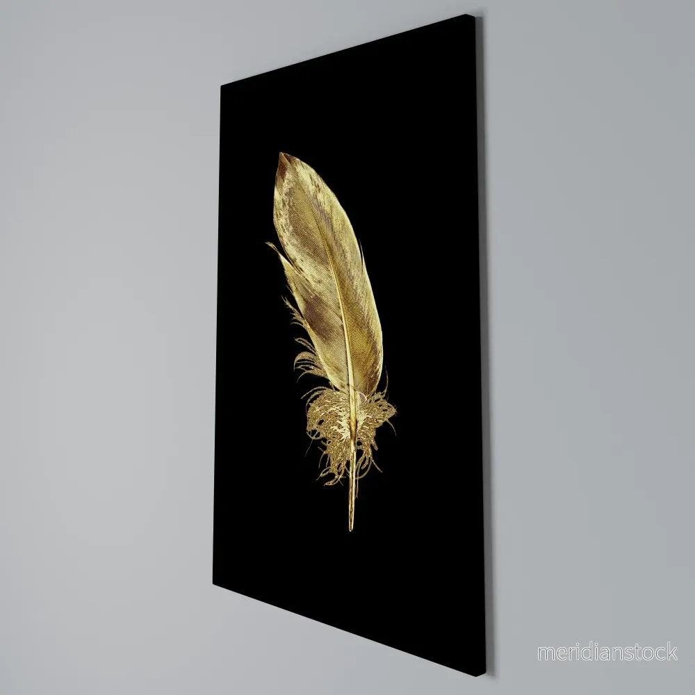 SHIMMERING FEATHER GRACE Vertical Canvas Print - Bild 3