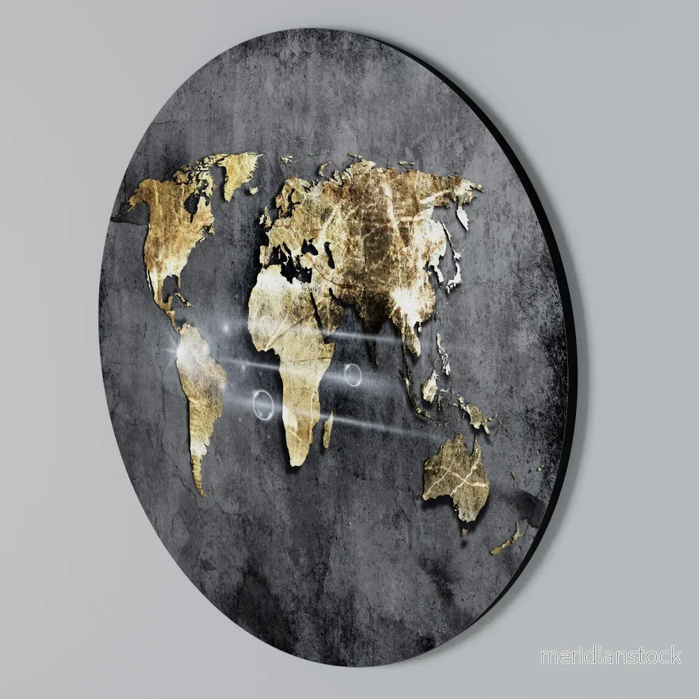 SHIMMERING EARTH MAP Rund väggdekor - Bild 2