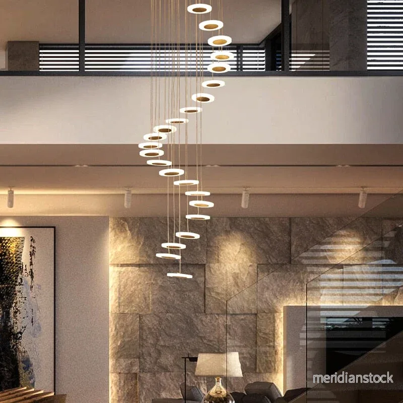 Ljuskrona Troglodyte – nordisk LED-pendellampa med roterande design, justerbar höjd - Bild 3