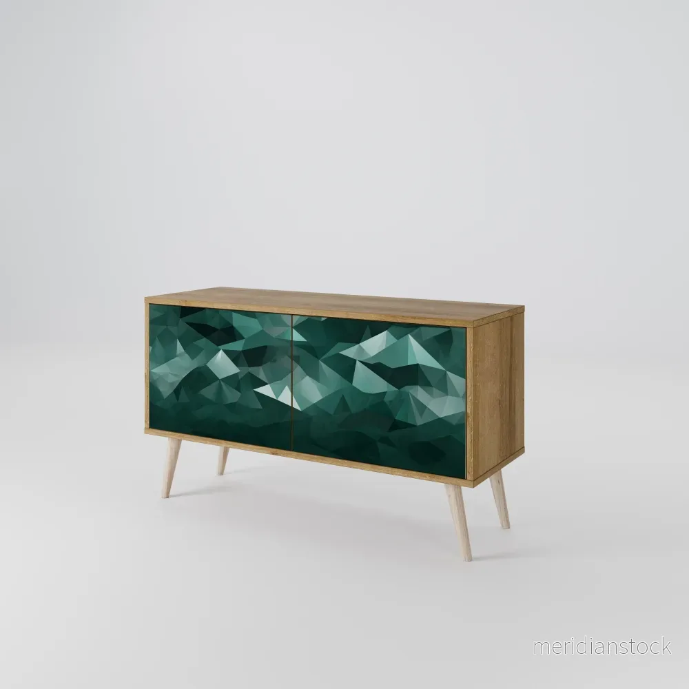 POLYGONAL FLOATING Kompakt TV-bänk med 2 dörrar POLYGONAL FLOATING Kompakt TV-bänk med 2 dörrar
