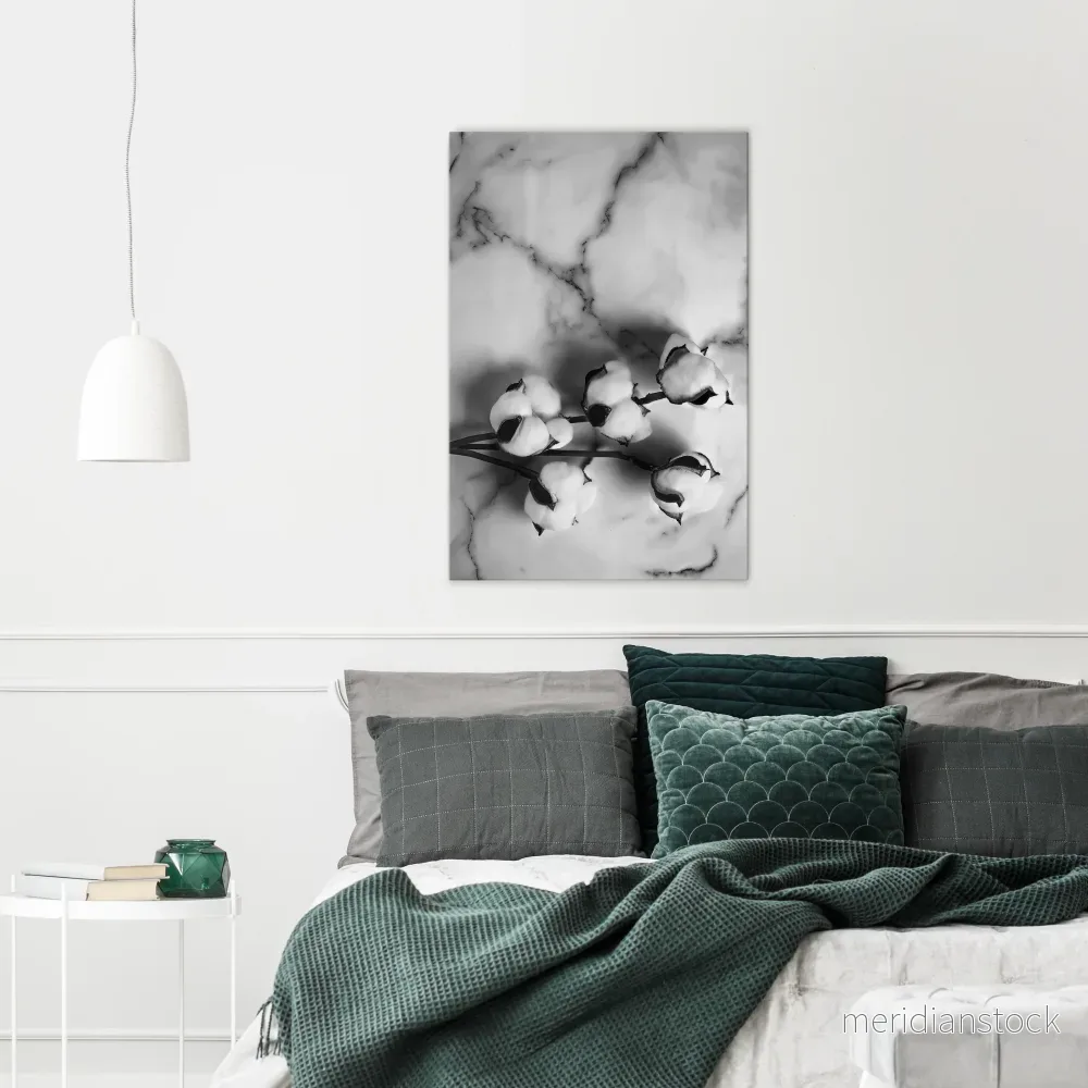 MONOCHROME COTTON DREAMS Vertical Canvas Print - Bild 2