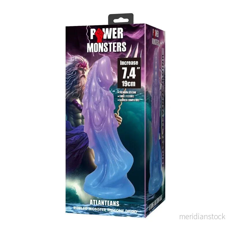 POWER MONSTERS - ATLANTEANS REALISTIC DILDO WITH SUCTION CUP 19 CM Ø 5 CM BLUE & PURPLE - Bild 3