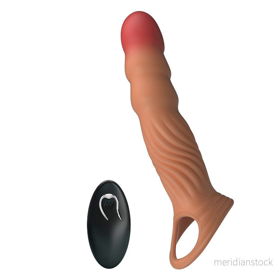 PRETTY LOVE - TEXTURED PENIS SLEEVE WITH VIBRATION AND REMOTE CONTROL