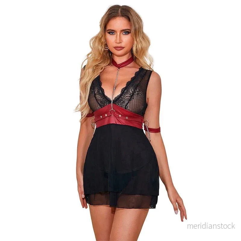 SUBBLIME - 954420 LACE BONDAGE DRESS BLACK S/M - Bild 2