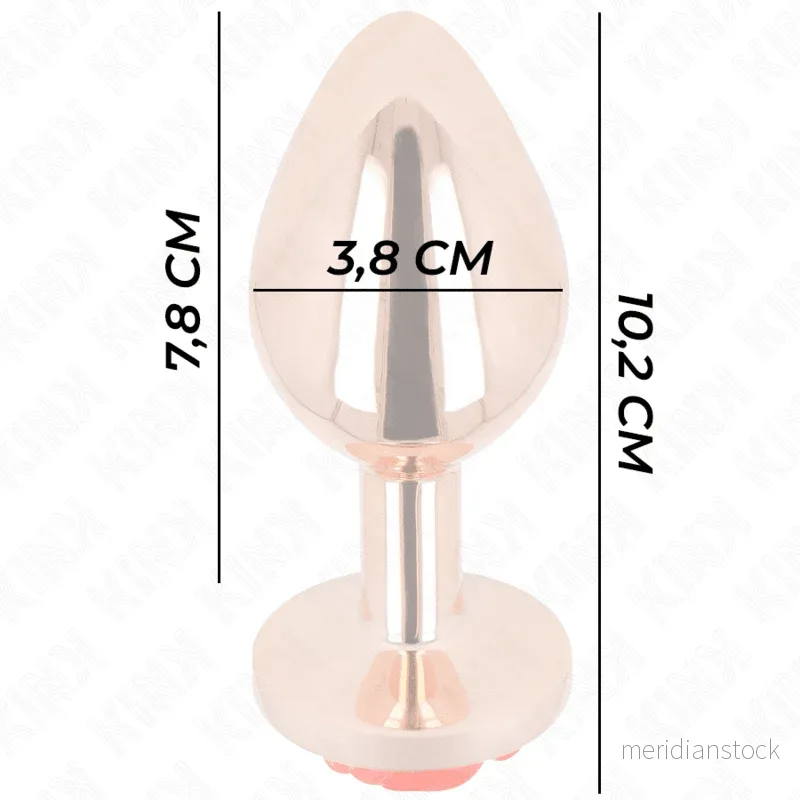 KINK - PINK GOLD ANAL PLUG WITH RED ROSE L - Bild 3