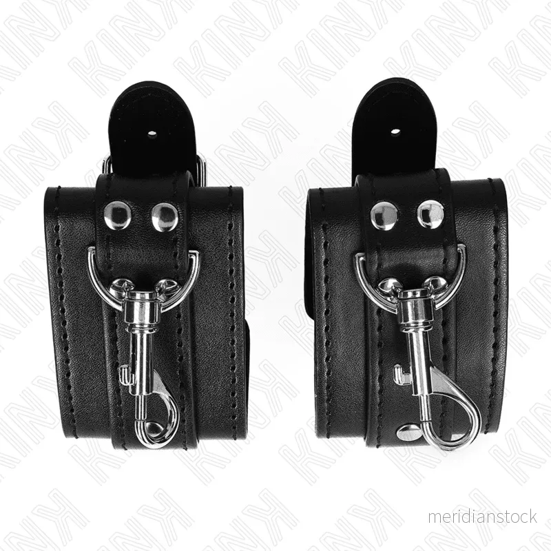 KINK - LOCKABLE DUNGEON WRIST RESTRAINTS BLACK ADJUSTABLE 21-28 CM X 5.5 CM - Bild 3