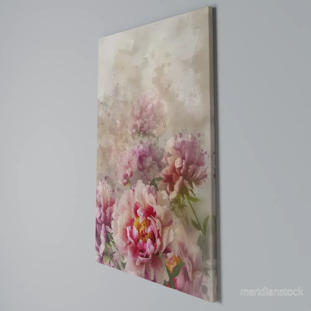 PEONY WHISPER Vertical Canvas Print - Bild 3