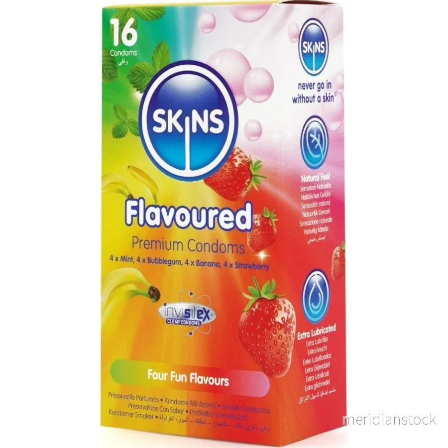 SKINS - MULTI FLAVORS PREMIUM CONDOMS PACK 16 - Bild 2