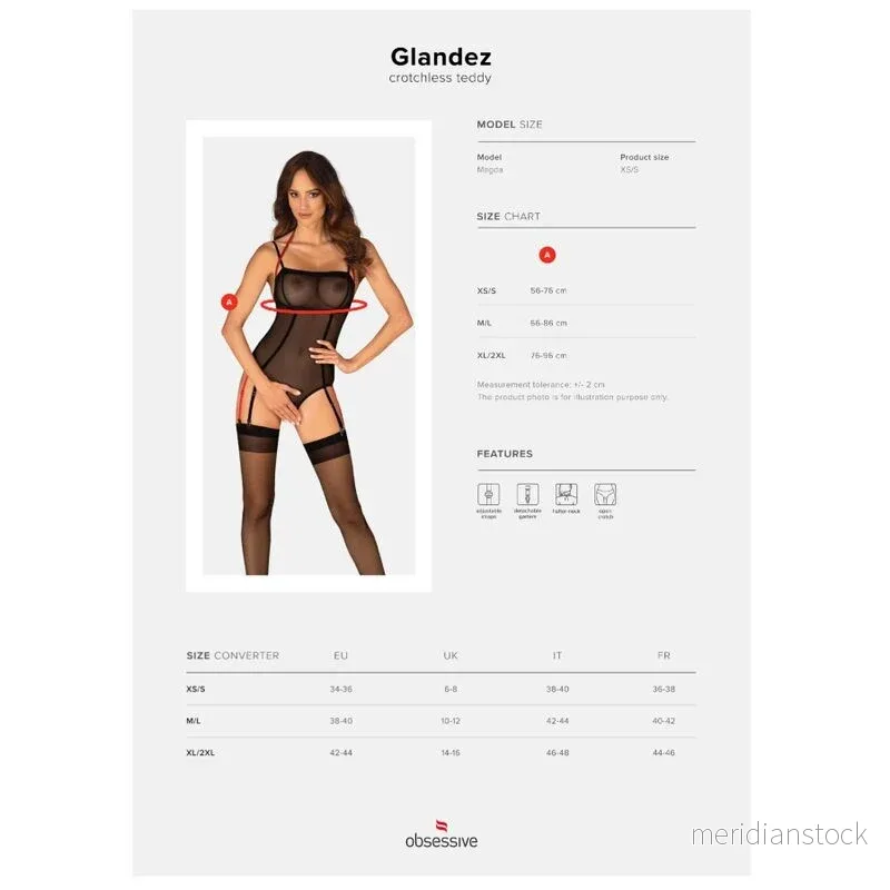 OBSESSIVE - GLANDEZ TEDDY CROTCHLESS XL/XXL