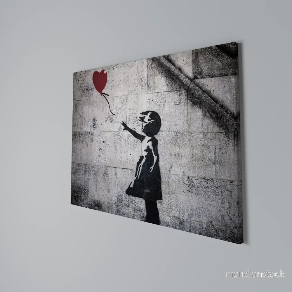 BALLON GIRL (BANKSY) Horizontal Canvas Print - Bild 3