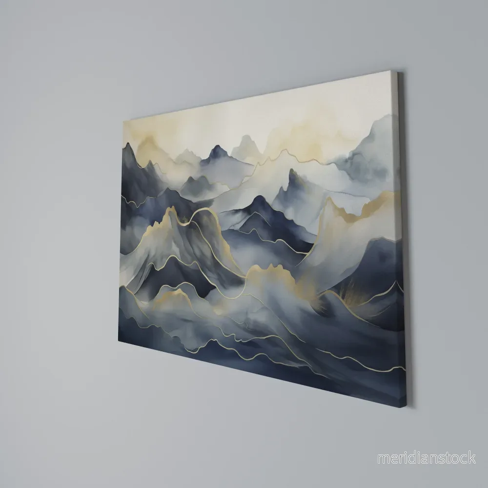 GOLDEN MOUNTAIN FOG Horizontal Canvas Print - Bild 3
