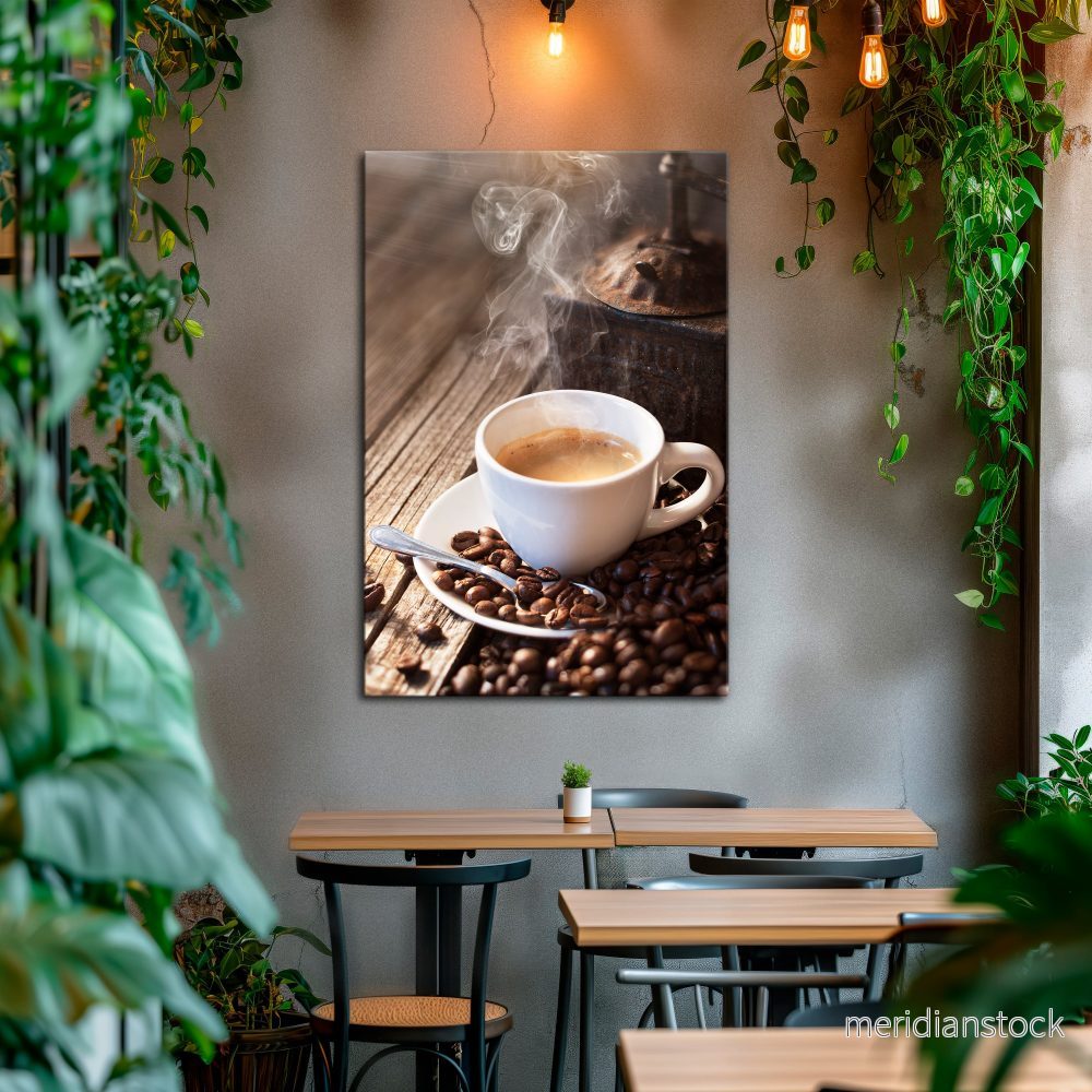 STEAMING BREWED DELIGHT Vertical Canvas Print - Bild 2