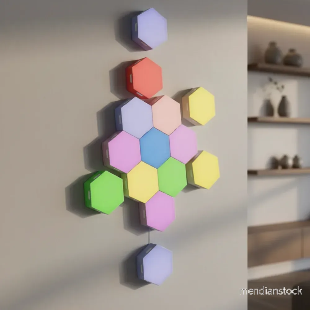 Sexkantiga LED-väggmoduler - HexaGlow