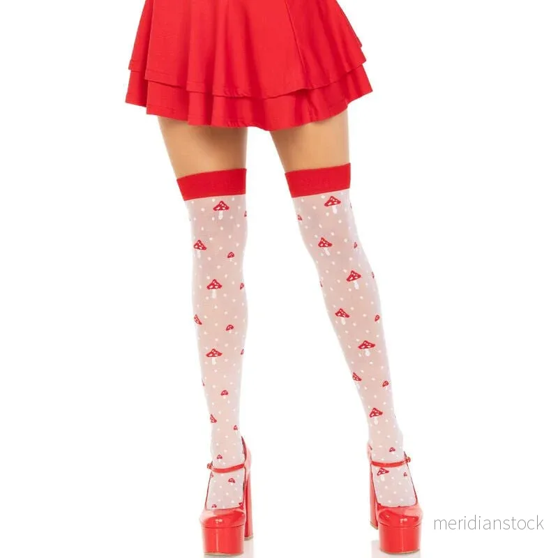 LEG AVENUE - MUSHROOM HIGH SOCKS RED/WHITE - Bild 3