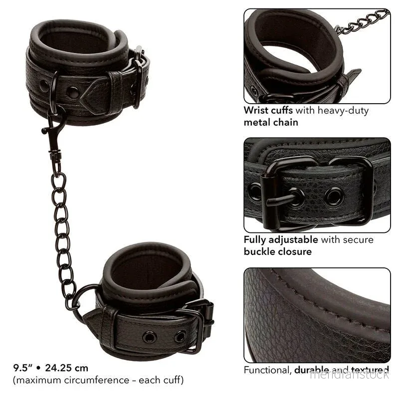 CALEXOTICS - NOCTURNAL LEATHER WRIST CUFFS ADJUSTABLE BLACK - Bild 3