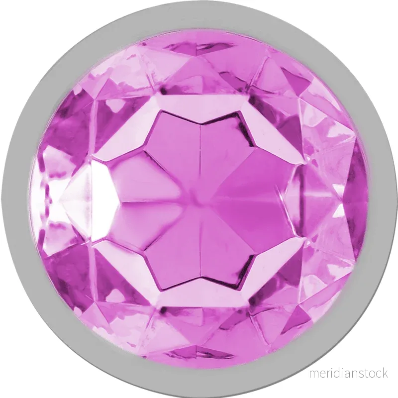 INTENSE - ALUMINUM METAL ANAL PLUG WITH PINK CRYSTAL SIZE S