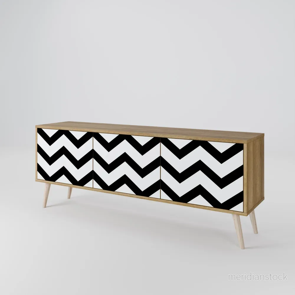CLASSIC ZIG ZAG TV-bänk med 3 dörrar