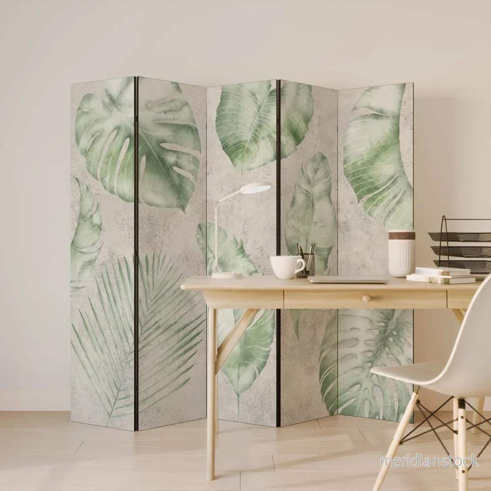 LUSH LEAF WHISPERS Dekorativ rumsavdelare – 5 paneler - Bild 3