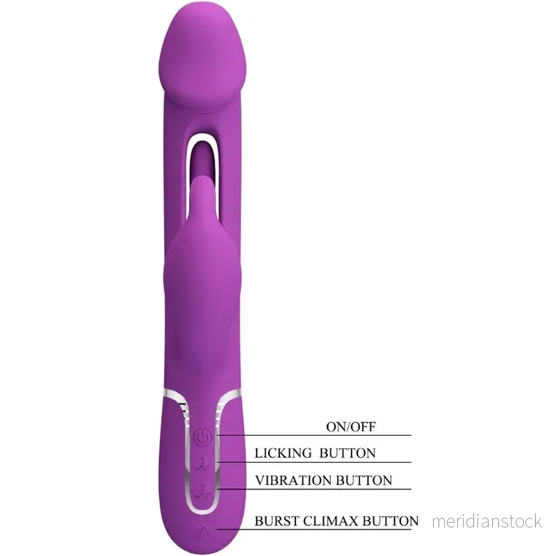 PRETTY LOVE - KAMPAS 3 IN 1 MULTIFUNCTION RABBIT VIBRATOR PURPLE - Bild 3
