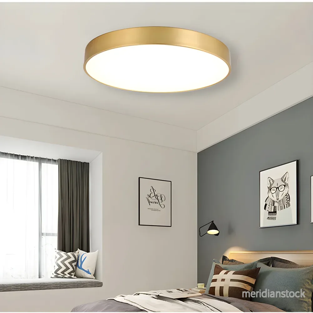 Taklampa LED i guld – ultratunn rund plafond i modern design