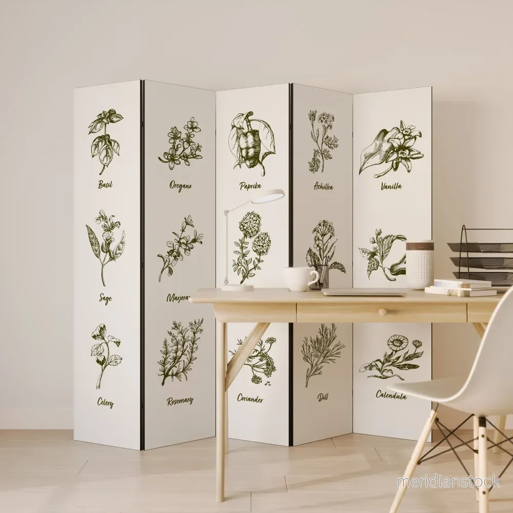 HERBAL FINESSE - ENG Dekorativ rumsavdelare – 5 paneler - Bild 3