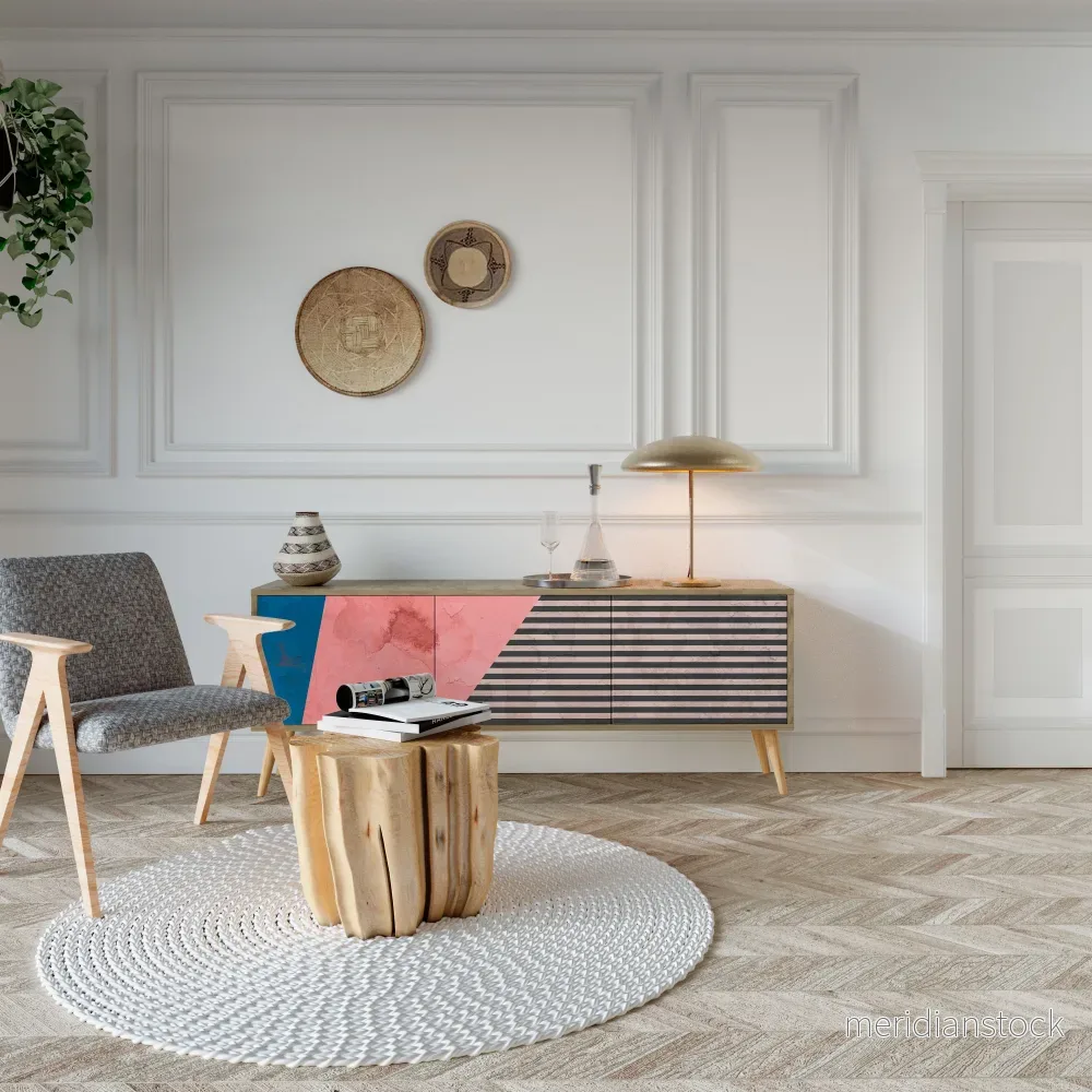 GLAMOROUS STRIPE TV-bänk med 3 dörrar - Bild 3
