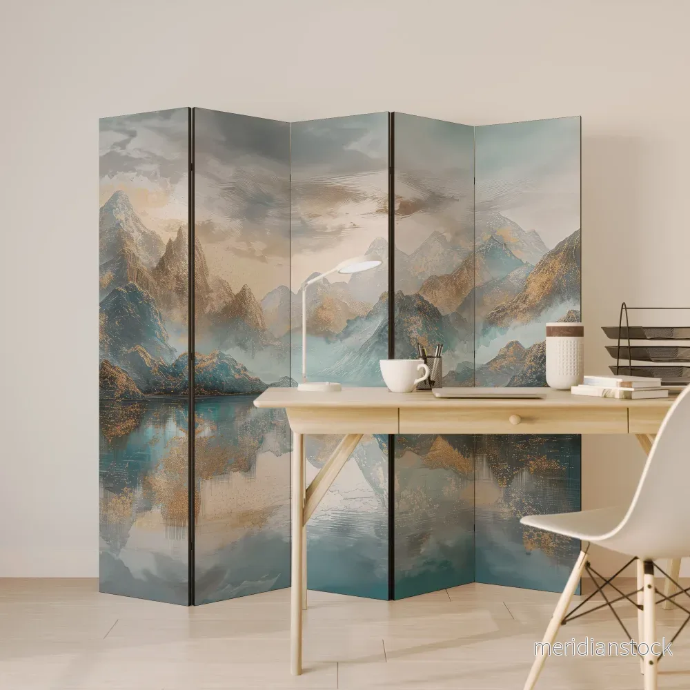 AZURE SUMMITS Dekorativ rumsavdelare – 5 paneler - Bild 3