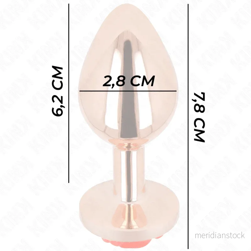 KINK - PINK GOLD ANAL PLUG WITH RED ROSE S - Bild 2