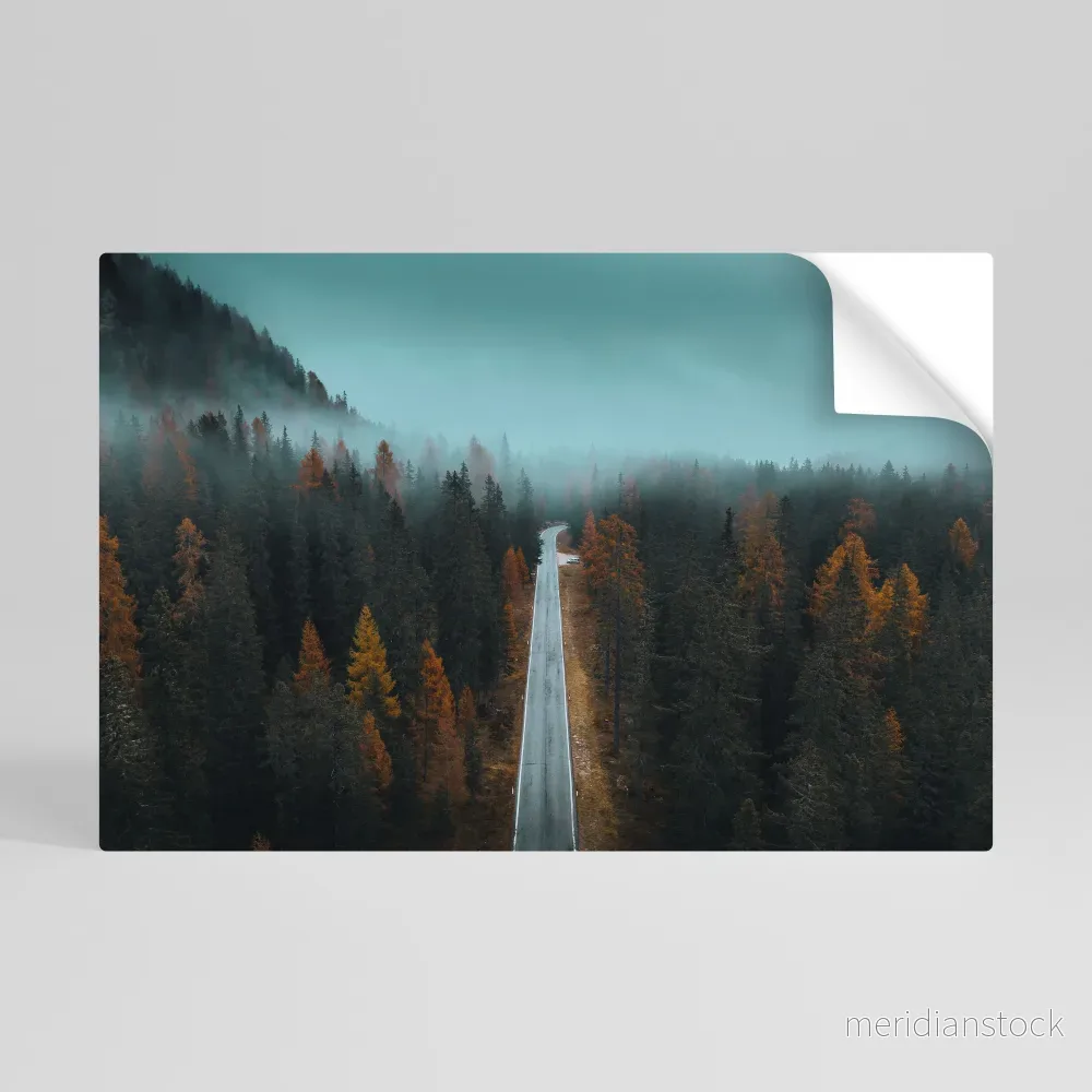 SERENE ROADWAY ESCAPE Självhäftande Horisontell Poster SERENE ROADWAY ESCAPE Självhäftande Horisontell Poster