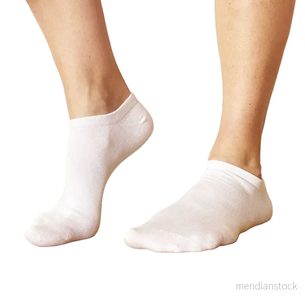Sneakers diabetesstrumpa i bambu vit 3-pack - Bild 2