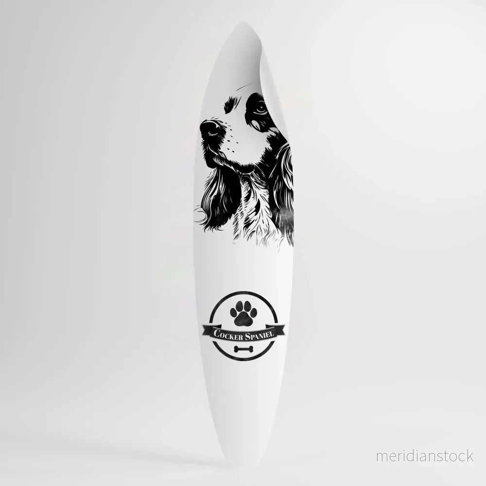 ENGLISH COCKER SPANIEL Väggdekal surfbräda - Bild 3