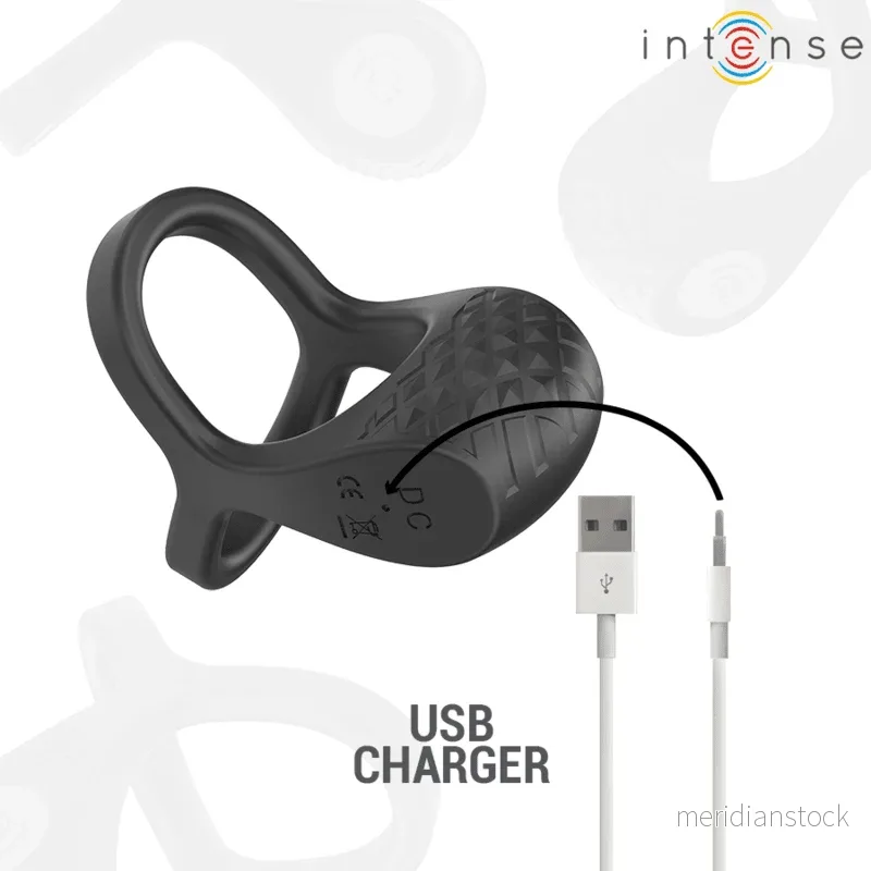 INTENSE - ALEX VIBRATOR DOUBLE PENIS RING 10 VIBRATIONS BLACK - Bild 3