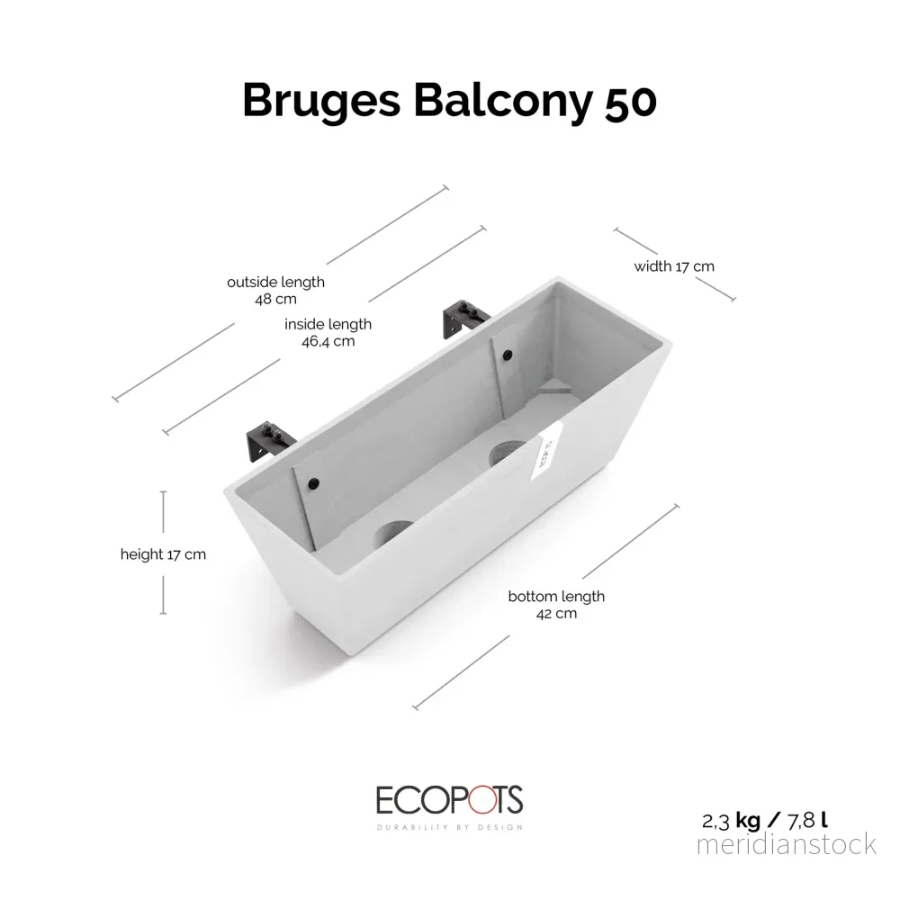 Kukkaruukku Bruge ripustettava 50cm valkoinen - Bild 2